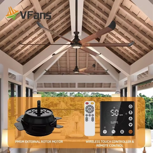 VFans Wall Fans with Remote Control Commercial Effortless Installation Energy Effective Ventilation Villa Fan for House Cooling