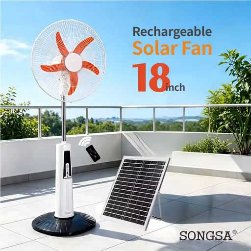 Energy-saving long endurance Rechargeable 12V Remote Control LED Light USB/TYPE -C output Recharges Solar Panel solar Stand fan