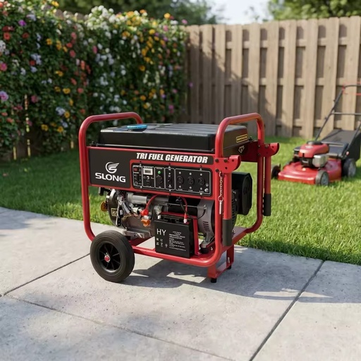 Ready to Ship Gasoline Natural Gas LPG Tri Fuel Generator 9000W Portable with Wheels and Handle Air Cooled for Home Backup