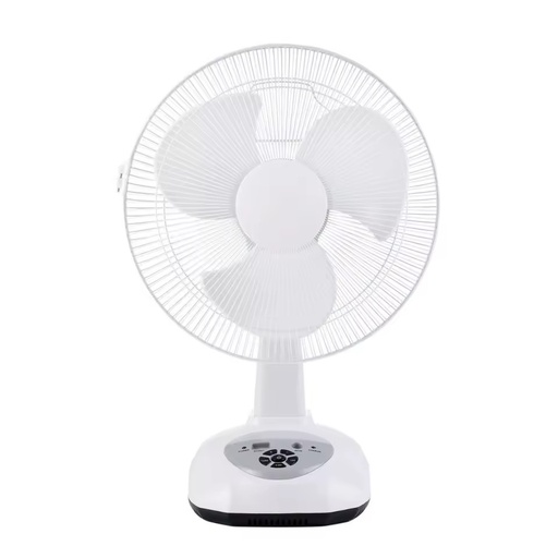 Hot Selling Mechanical Small 12 Inch Bladeless Rechargeable Lead-Acid Battery Multifunctional Charging Fan Plastic Box Packaging