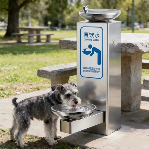 Stainless Steel Housing Electric Power Source Filters Outdoor Drinking Fountain Down Infrared Induction 4 Stages Filters