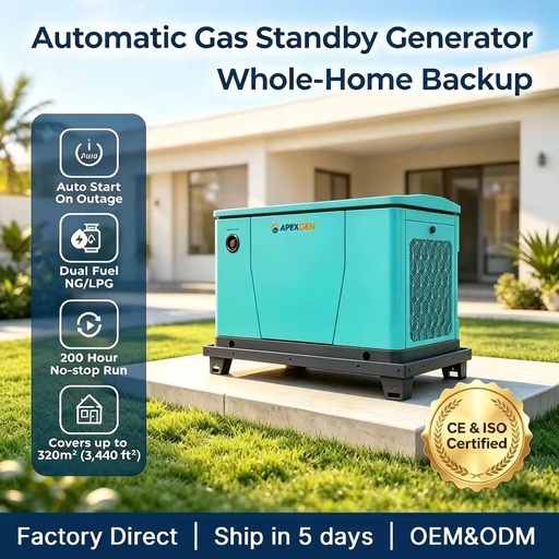 12kW Residential Generator Natural Gas LPG Dual Fuel with Corrosion Tested Design and Easy Installation