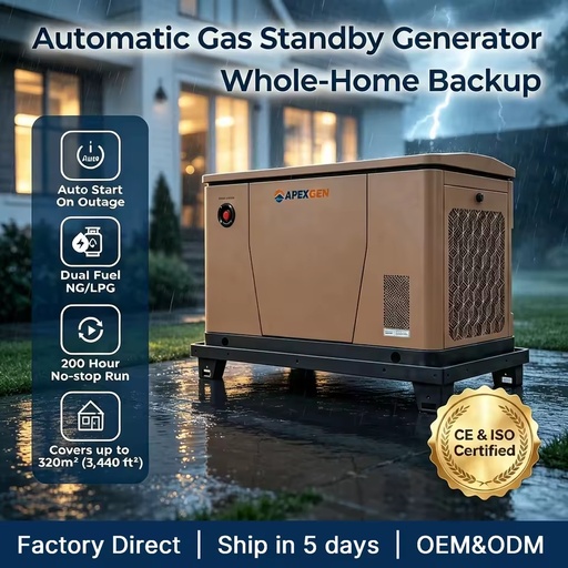 8kW Home Standby Generator Natural Gas LPG with Durable Design and Flexible Installation