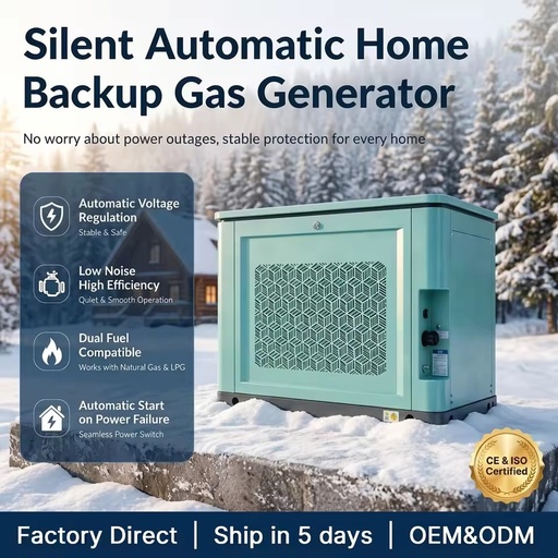 18kW / 22kVA Home Gas Generator Natural Gas LPG Dual Fuel Auto Start 500H Continuous Full Load Test Certified