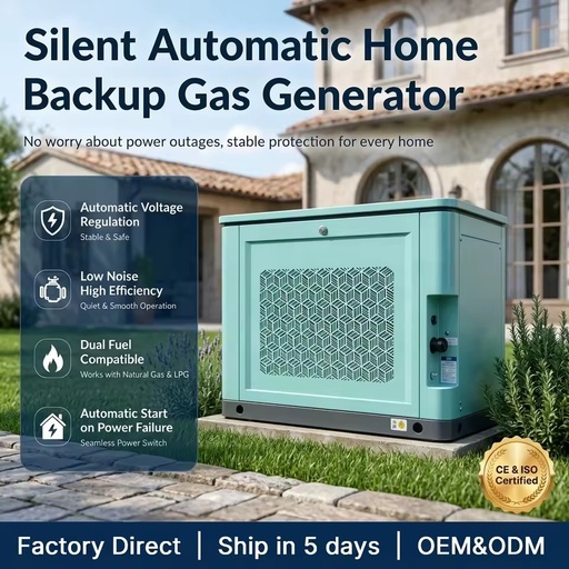 18kW / 22kVA Standby Gas Generator Dual Fuel NG LPG Automatic Power Backup Easy Install Multi Location Use