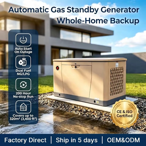 18kW / 22kVA Liquid Cooled Dual Fuel Generator with Corrosion Tested Outdoor Durability