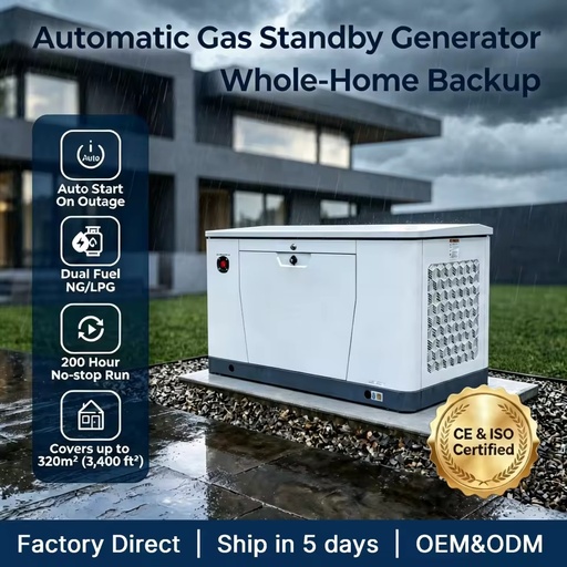18kW / 22kVA Natural Gas LPG Generator with Liquid Cooled Design and 96H Salt Spray Protection