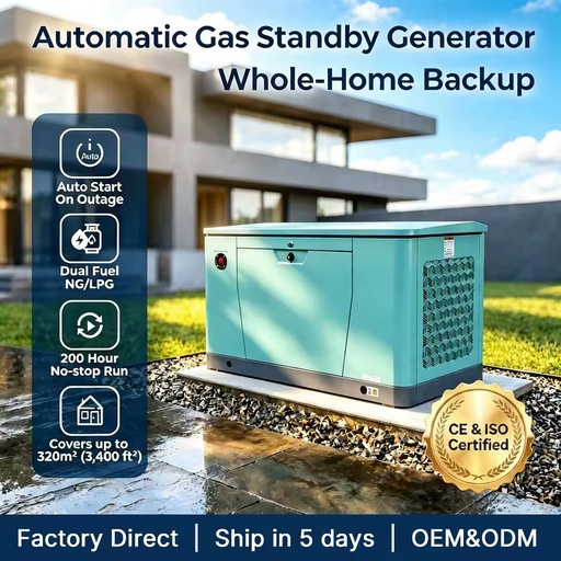 ApexGen 18kW / 22kVA Whole House Standby Generator Natural Gas LPG with Liquid Cooling and Silent Performance