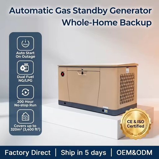 24kW / 30kVA Three Phase Liquid Cooled Backup Generator Natural Gas LPG Reliable Emergency Power Solution