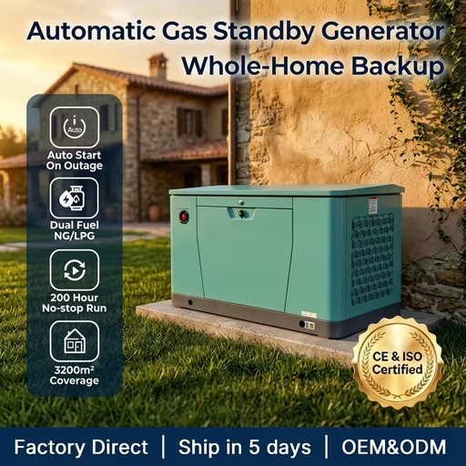 24kW / 30kVA Three Phase Standby Gas Generator Liquid Cooled Auto Start Flexible Installation Solutions