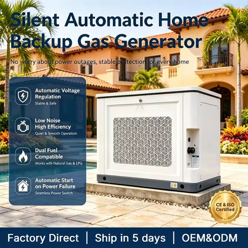 15kW / 19kVA Backup Generator Natural Gas LPG with All in One Installation Support Design