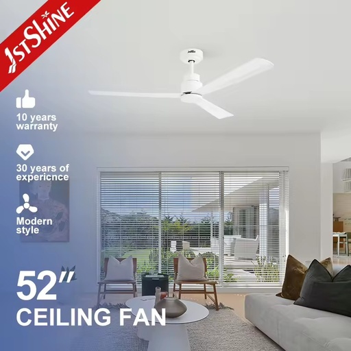 1stshine Quiet DC motor White Plastic High Airflow 52 Inches Smart APP Control Ceiling Fan Without Light