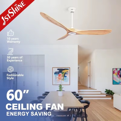 1stshine Solid Wood Commercial Simple Reversible Blades Voice Control Dimmable Wind Smart APP 6 Speeds Ceiling Fan