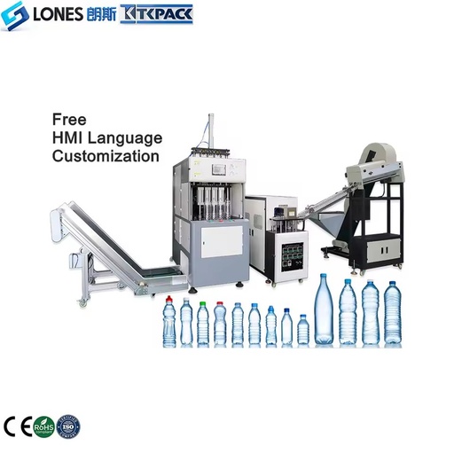 4 Cavity PET Plastic Bottle Blowing Machine Semi Auto Sopladora De Botellas PET 10ml to 1.5L Water Bottle Manufacturing Machine