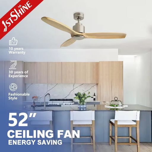 1stshine 52 Inches Contemporary Low Watt Efficient Energy Saving Wood Blade Ceiling Fan Without Light