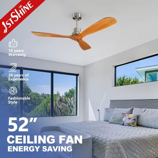1stshine 52 inches Wood Blade Reversible DC Motor 6 Speeds Remote Control 3 Blades Smart Ceiling Fan