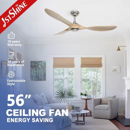1stshine 56 Inches Solid Wood Wholesale Voice Control Home Decor Easy Installation Smart Ceiling Fan
