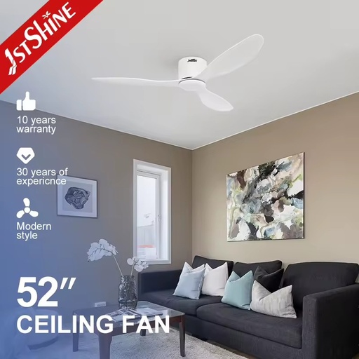 1stshine ABS Blade Profile White Home Decor Alexa Google Compatible Smart APP Control Powerful Airflow Ceiling Fan With Remote