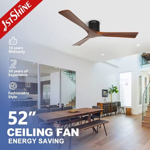 1stshine Solid Wood Small Room Energy Saving Remote Control TUYA Wifi Voice Low Power Consumption 6 Speeds Ceiling Fan
