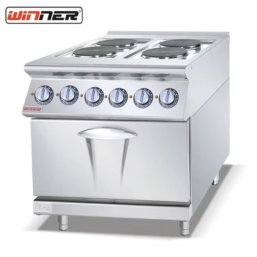 Commercial 380v Cooking Range 4 Hot Plate Electric Cooking Stove With Oven for Restaurant