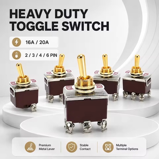 Heavy Duty Toggle Switch 2/4/6 Pin Momentary on OFF on Switch Silver Contact Copper Terminal for Car Boat Marine Automotive