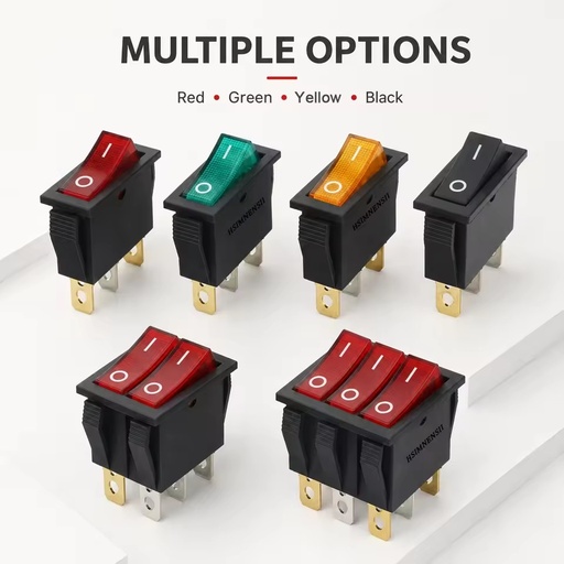 KCD4 4 Pin Heavy Duty Illuminated Rocker Switch 30A 250V AC on OFF Power Switch for 12V Heater Marine Boat Car RV Automotive