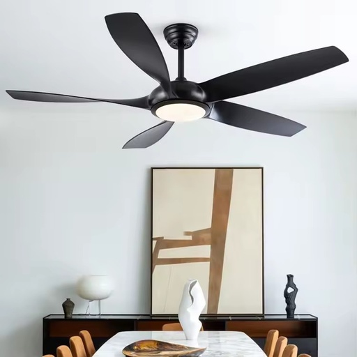 56 Inch Ceiling Fan Light 5 ABS Blades Quiet DC Motor Remote Control 6 Speeds Reversible Household Energy Saving Bedroom Kitchen
