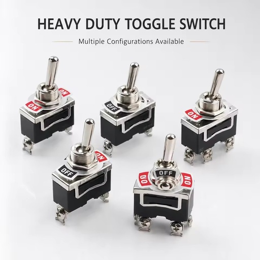 Heavy Duty Toggle Switch 15A 250V 20A 125V 2/3/6 Pin SPST SPDT DPDT ON-OFF-ON Latching Switch with Waterproof Cap for Marine RV
