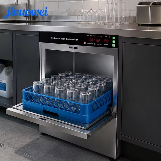 Undercounter Commercial Dishwasher Stainless Steel Automatic Glass Washer Dish Washing Machine for Restaurant Bar Hotel Kitchen