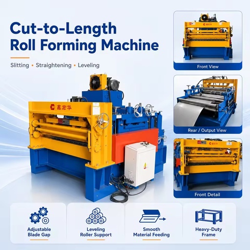 XHH Automatic Stainless Steel PLC-controlled Slitter Straightening Leveling Sheet Metal Cut-to-Length Roll Forming Machine