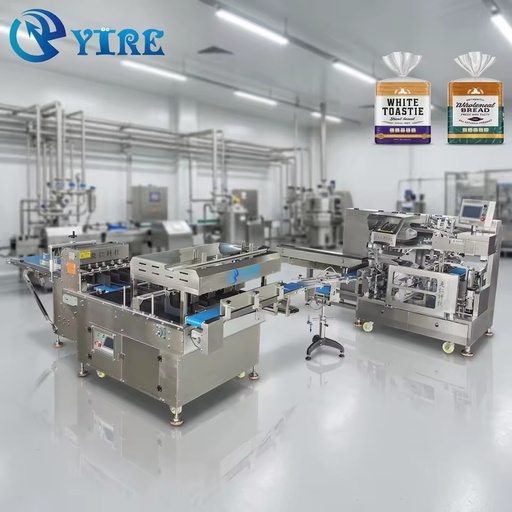 Fully Automatic Stainless Steel 304 Bread Toast Slicer High-speed Bagging Sealing Machine Line 600-720PCS Capacity High