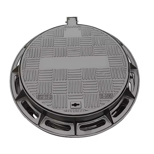 EN124 Ductile Iron C250 Black Engineer Grade Septic Tank Covers Water Tank Well Cover Hinged Manhole Cover Screw Lock Black