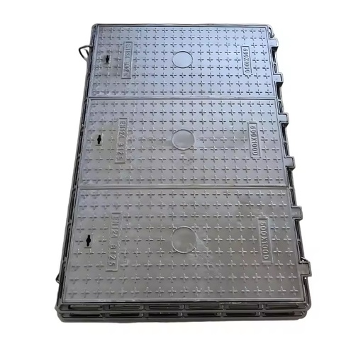 Customizable Sizes Ductile Iron Heavy-Duty Black Square Anti-Theft EN124 Standard Manhole Cover for Road Traffic Safety Drainage