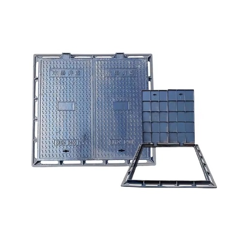 B125/D400 Recessed Square Inspection Chamber Cover 600x450mm Double Seal Cast Iron Black Engineer Grade Custom