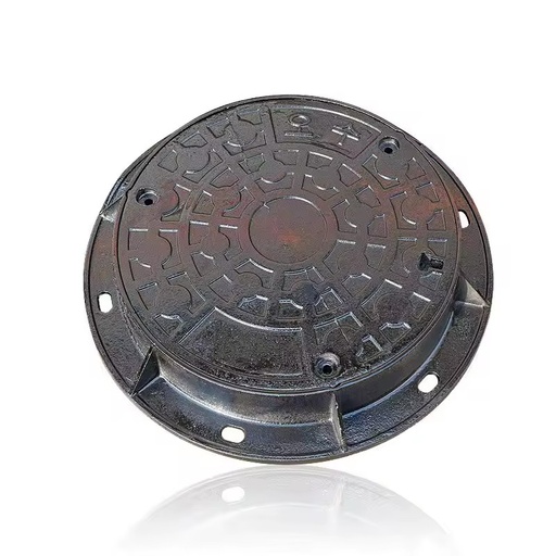 High Quality Round Ductile Cast Iron Manhole Cover EN124 A15 B125 C250 Road Application Without Lock Hinge Black Brand