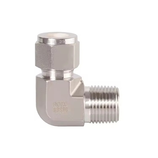 SS316 Stainless Steel Forged High Pressure Double Ferrules Male Thread Elbow Compression Tube Fittings High Sealing Easy