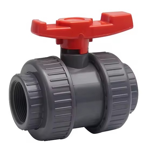 PVC BALL VALVE ASTM SCH40 MM SOCKET THREAD WHITE GREY BLACK COLOR SINGLE UNION