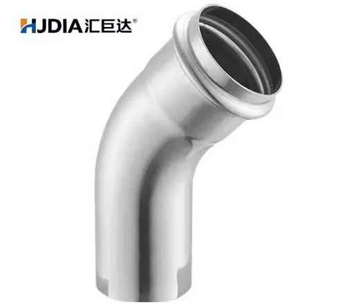 ASME B16.5 Class 150 Plated Stainless Steel 45 Degree Elbow | 1/2-4 Inch SS304/SS316L Corrosion-resistant Press Fit Pipe Fitting