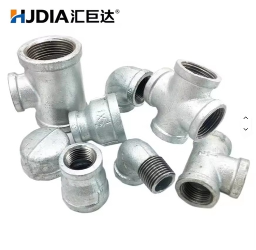 Firefighting Filter Water Pipe Fittings Straight Elbow Malleable Iron Joint Hot-Dip Galvanized Threaded Joint DN15-DN100