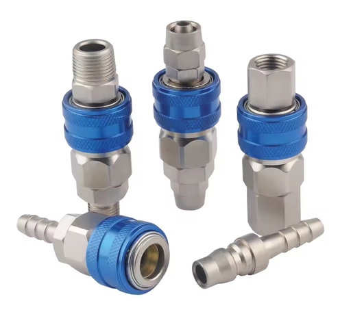 Ball Lock Nitto Pneumatic Quick Coupling Coupler Nickel-Aluminum Shell Blue Yellow Red