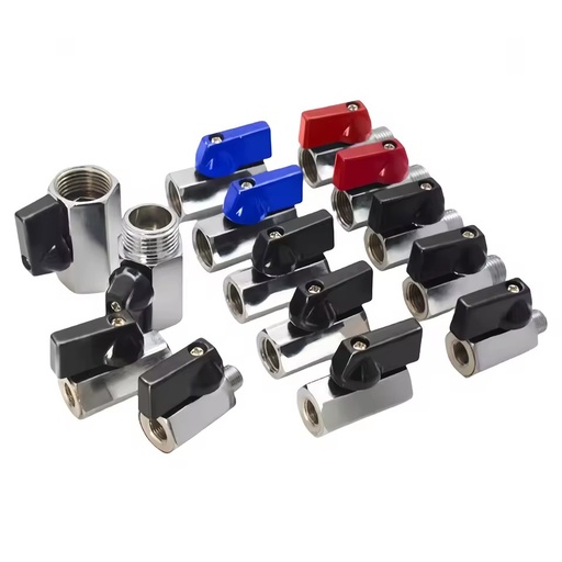 Manual Gas Mini Ball Valve Female X Male Polished Brass Nickel Chrome Plated Iron Handle 16 Bar BSPP BSPT NPT Threads ISO9001