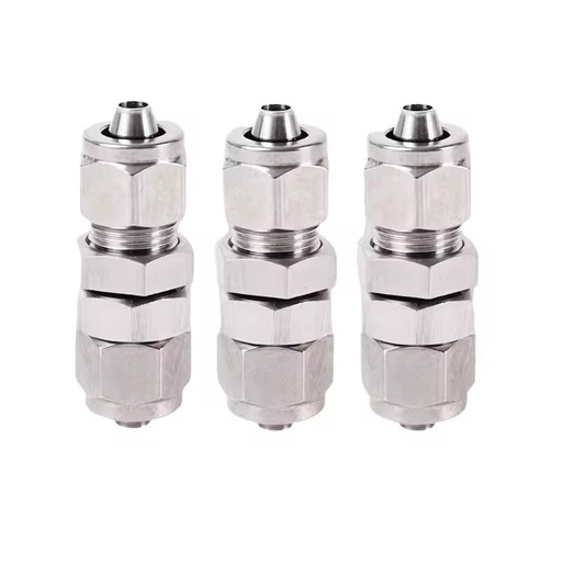 304 Stainless Steel Straight Air Hose Fitting Quick Twist PU Butt Board Connector Pneumatic Bulkhead Fittings Pipe fittings bulk