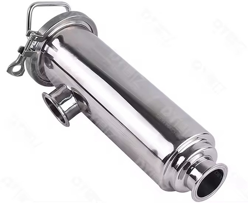 Stainless Steel Sanitary Angle Filter with Manual Power High Temperature Water Media Safe Structure