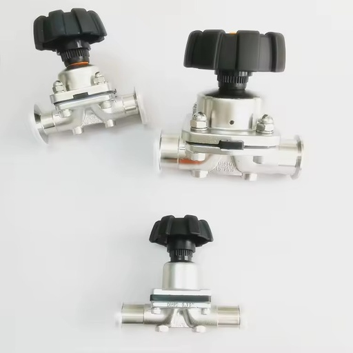 Made Stainless Steel Sanitary Manual Diaphragm Valve Two-Way Triclamp with EPDM+PTFE Membrane