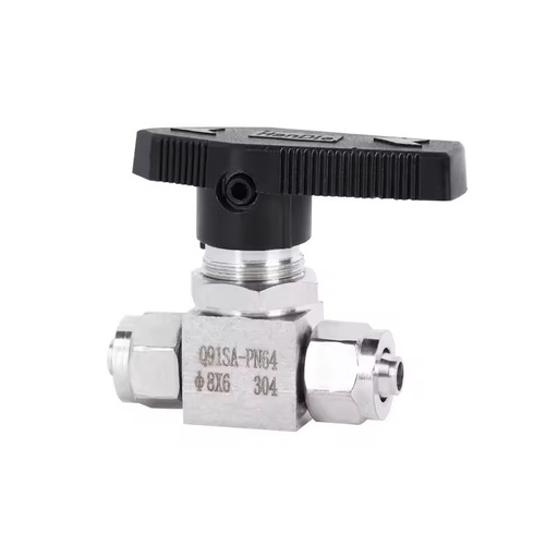Q91SA Manual Stainless Steel 304/316 Ball Valve OD 4 6 8 10 12 14 16mm for Hose PU Tube Fast Twist 2 Way Straight Ball Valve