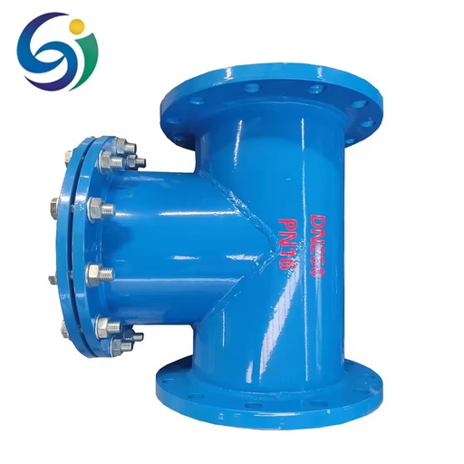 Flanged T Type Water Stop Strainer Manual Carbon Steel Straight Through 1 in Port Size for Industrial Pipeline