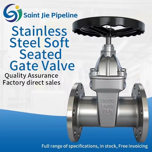 1 Inch Z45X Non Rising Stem Flanged Resilient Seated Stop Gate Valve Stainless Steel Wedge Plate Manual Water Stop Valve 3 Year