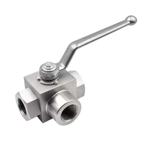 KHB3K Hydraulic Switch Water Valve L Type 1/4" 3/8" 1/2" 3/4" 1" Female Thread Stainless Steel High Pressure 3-Way Ball Valve