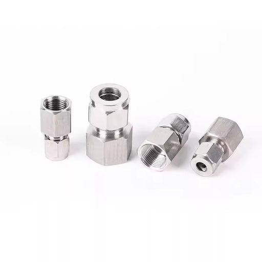 Stainless Steel 304 1/4" 1/2" 3/8" BSP Female Thread Straight Instrumentation Double Ferrule Compression Tube Fitting High