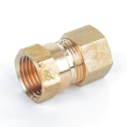 Forged Brass Ferrule Hose Compression Pipe Fittings Brass Female to Copper Connector Reducing Fittings 6mm Hexagon Head